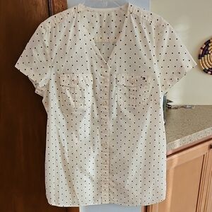 Tommy Hillfiger White Polka Dot Blouse